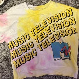 MTV tie dye cropped sweatshirt !!